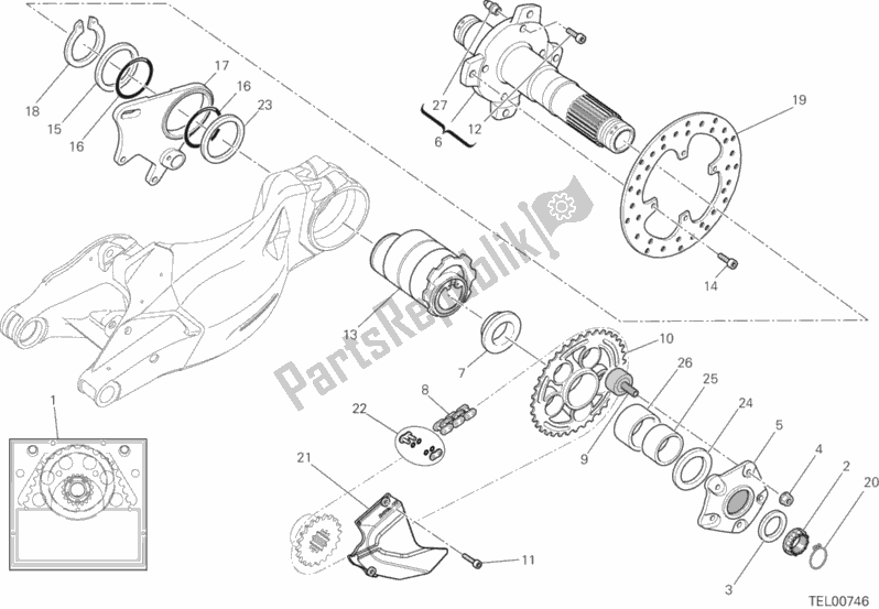 Toutes les pièces pour le Axe De Roue Arrière du Ducati Streetfighter 848 USA 2015